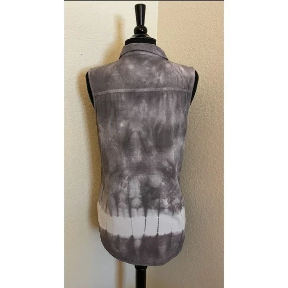 Rock & Republic Sleeveless Tie Dye Button Up/Down-Sz M - Picture 2 of 9